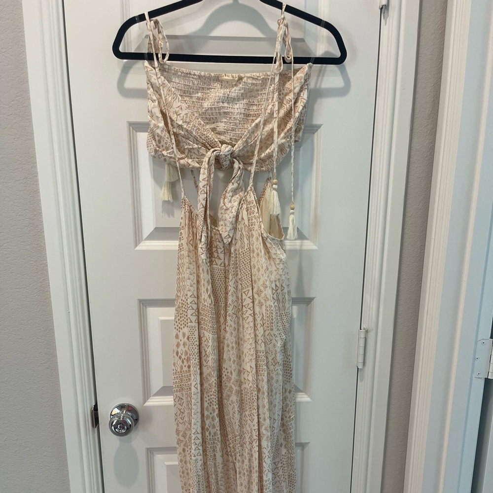 ILLA ILLA Patterned Cream Two-Piece Jumpsuit